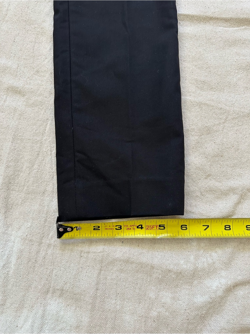 H&M Black Mid-Rise Straight Leg Pants with Faux Leather Trim & Gold Zippers - 4 - Picture 6 of 11
